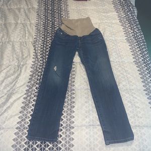 Indigo blue maternity jeans